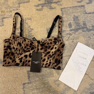 Dolce & Gabbana Brown and Black Leopard Bustier SKIMS collab